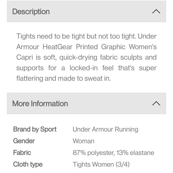 Under Armour HeatGear Printed Graphic Capri sz S 1302774 - Picture 2 of 10